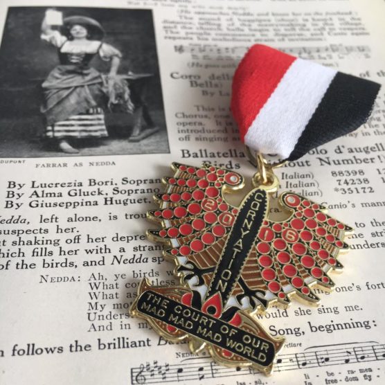 A medal on top of an old book